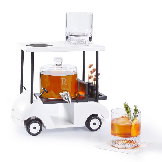 GOLF CART DECANTER AND GLASSES GIFT SET