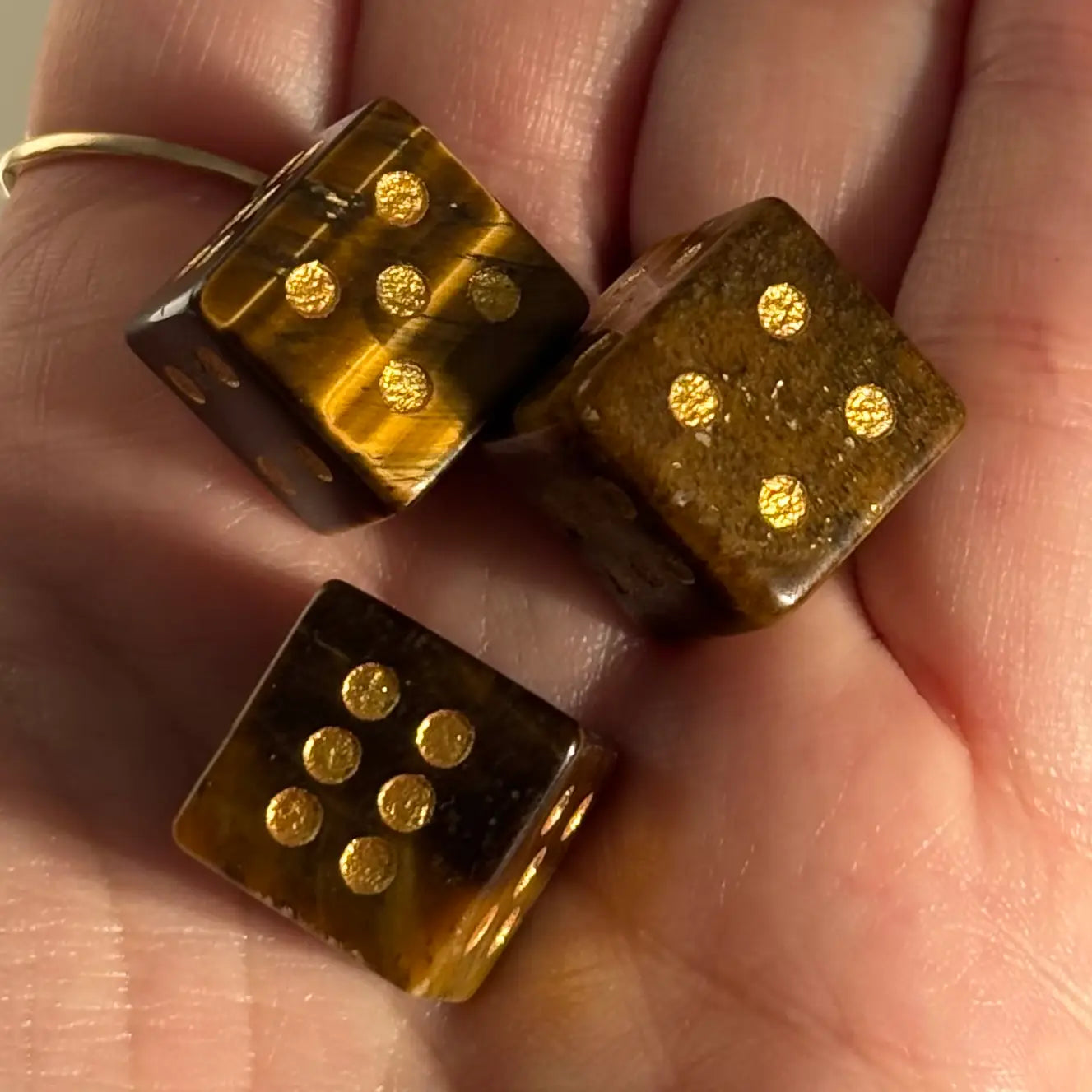 Tiger’S Eye Crystal Carved Dice – Mini Protective Stone Die