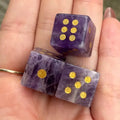 Amethyst Crystal Carved Dice – Mini Stress-Relief Stone Die