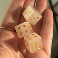 Rose Quartz Crystal Carved Dice – Mini Love Stone Carving