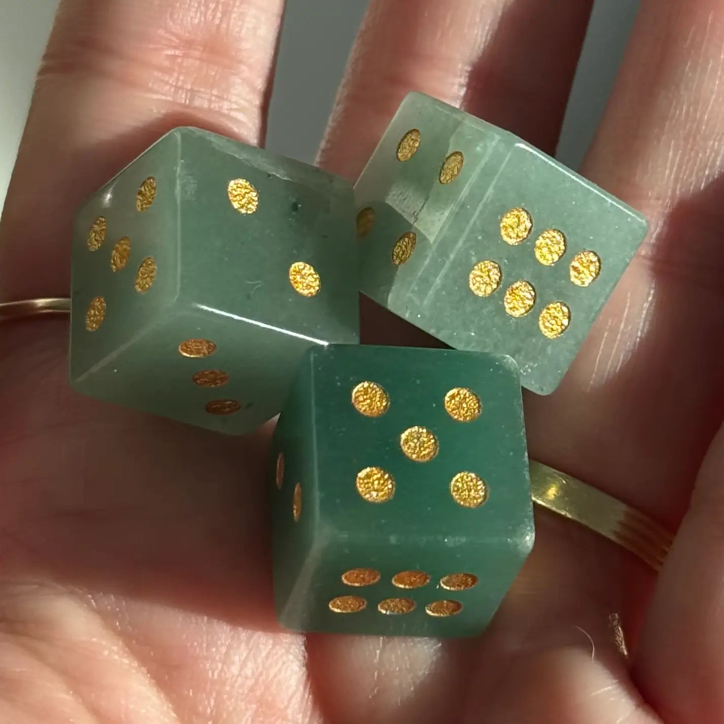 Green Aventurine Crystal Carved Dice – Mini Stone Carving