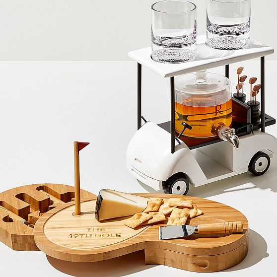 GOLF CART DECANTER AND GLASSES GIFT SET