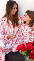 Dreamy Hearts Pima Knit Long-Sleeved Pajama - White