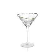 Aperitivo Triangular Martini Glass - Clear with Gold Rim