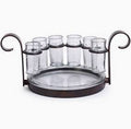 6 Shot Tequila Tray Silver