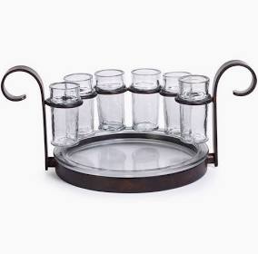 6 Shot tequila tray Silver
