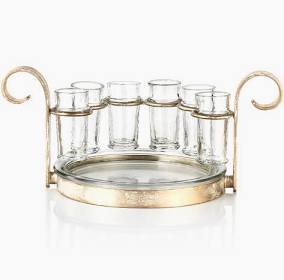6 Shot tequila Tray Gold